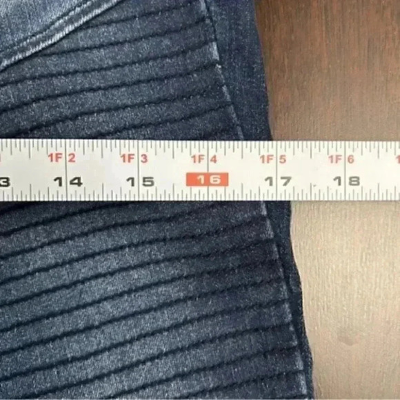 GAP True Skinny Jeans Ankle Zip Cropped Moto Mid Rise Dark Blue Denim Size 26 - Picture 12 of 16